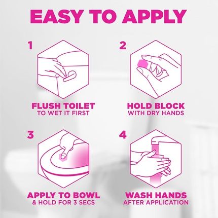 Harpic Hygienic Fresh Sticker Adhesive Toilet Block Floral Pack Of 4