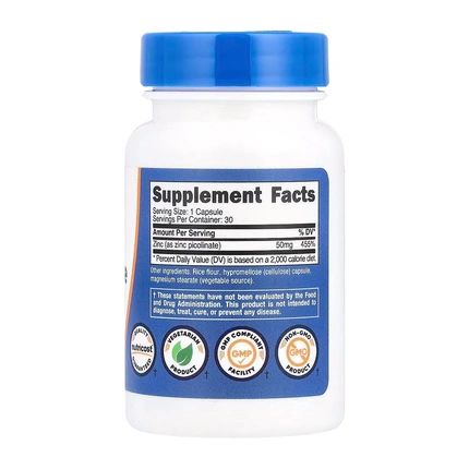 Nutricost Zinc Picolinate 50 Mg 30 Capsules
