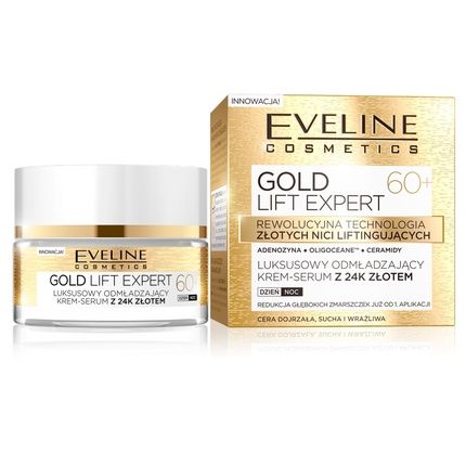 Eveline Gold Lift Expert 60+ Luxury Rejuvenating Cream-Serum With 24K Gold Day/Night 50Ml