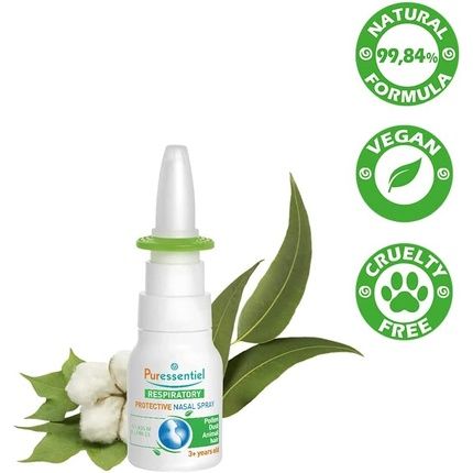 Puressentiel Respiratory Protective Nasal Spray 20Ml - 100% Natural Origin - Allergy Protection - Immediate Comfort - Seawater, Eucalyptus