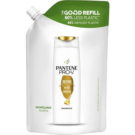 Pantene Repair & Protect Silicone-Free Shampoo For Damaged Hair In A Refill Pouch Sustainable Gift Set 480Ml