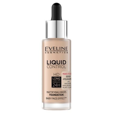 Eveline Liquid Control Hd Mattifying Drops Foundation - 050 Golden Beige, 32Ml
