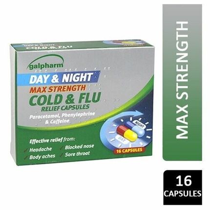 Galpharm Day & Night Max Strength Cold & Flu Relief 16 Capsules