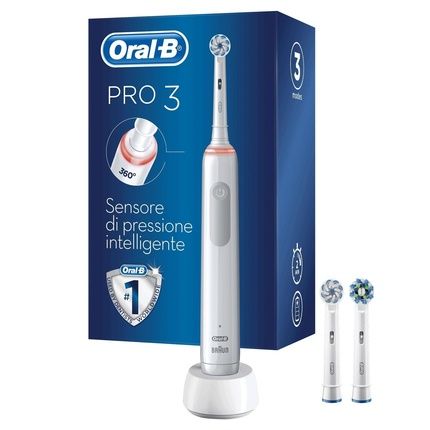 Oral-B Pro 3 3700 Adult Rotating-Vibrating Toothbrush White - Image 3