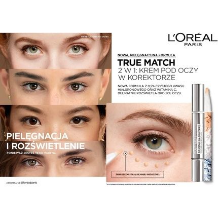 L'Oreal Paris True Match Concealer Eye Cream Shade 1-2R Spf 20 0.023Kg