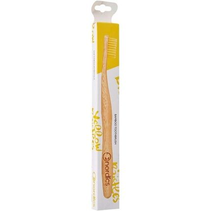 Nordics Bamboo Toothbrush Vegan Certified Soft Medium Bristle Yellow