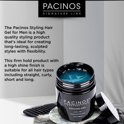 Pacinos Hair Styling Gel Firm Hold & Shine Finish Water Soluble Formula - Image 3