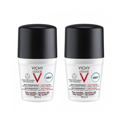 Vichy Homme 48H Antiperspirant Balls For Men 2 X 50 Ml