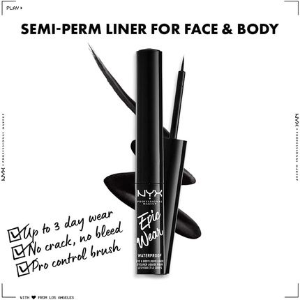 Nyx Epic Wear Waterproof Eye And Body Liquid Liner Black 01 - Image 3