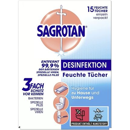 Sagrotan Wet Wipes For Disinfection - In A Practical Travel Size For The