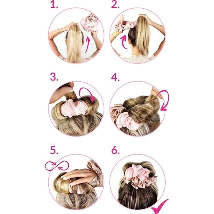 Brushworks Heatless Curling Scrunchie Pink - Image 3
