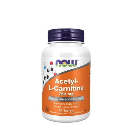 Now Foods Acetyllcarnitine 750 Mg 90 Tablets