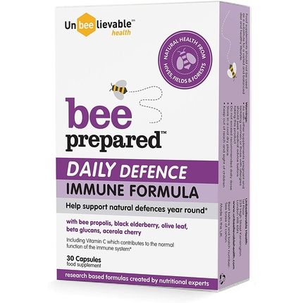 Unbeelievable Health Bee Prepared Daily Defence Immune System Formula With Bee Propolis And Elderberry - Immunity Support Supplement