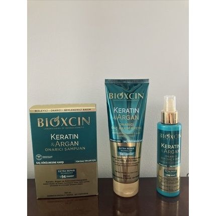 Bioxcin Keratin And Argan Shampoo, Conditioner, And Leave-In Conditioner
