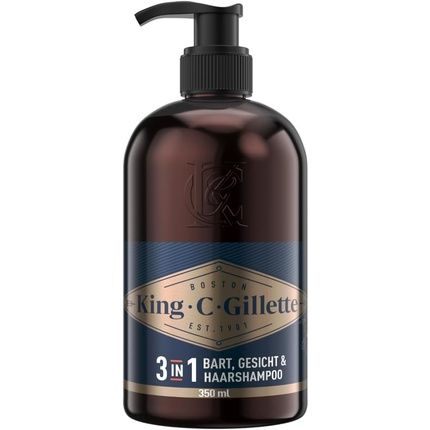 King C. Gillette Beard Care Beard Shampoo For Men 350Ml With Coconut Water, Argan Oil, And Avocado Oil