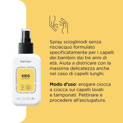 Kemon Kids Spray Gentle Detangling No-Rinse Formula