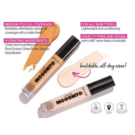 Wet N Wild Megalast Incognito Full-Coverage Concealer With Shea Butter Medium Neutral