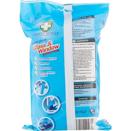 Green Shield Glass & Window Wipes 70 Pack