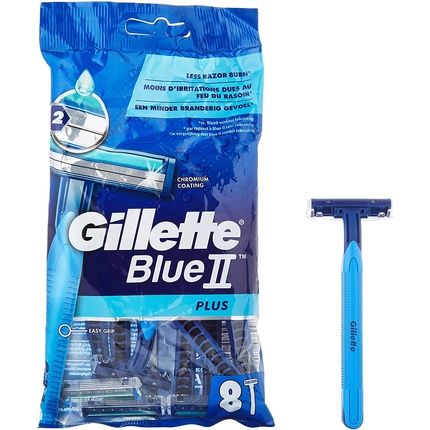 Gillette Blue Ii Plus Disposable Blades For Men - Pack Of 8