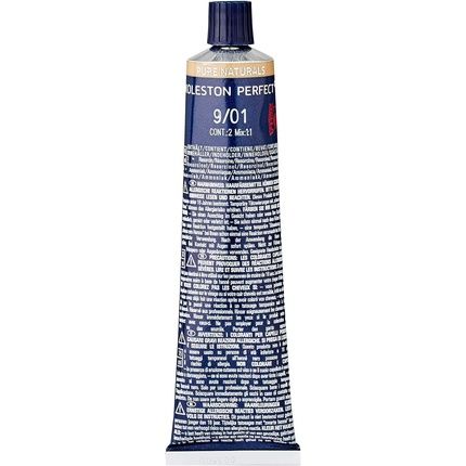Wella Koleston Perfect Me+ Pure Naturals Permanent Hair Colour Cream 9/01 Light Natural Ash Blonde 60Ml - Image 3