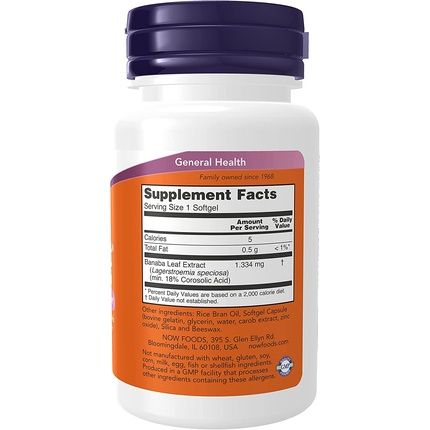Now Glucofit With 18% Corosolic Acid Supports Glucose Metabolism 60 Softgels