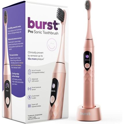 Burst Pro Sonic Advanced Electric Toothbrush For Adults Rose Gold - Soft