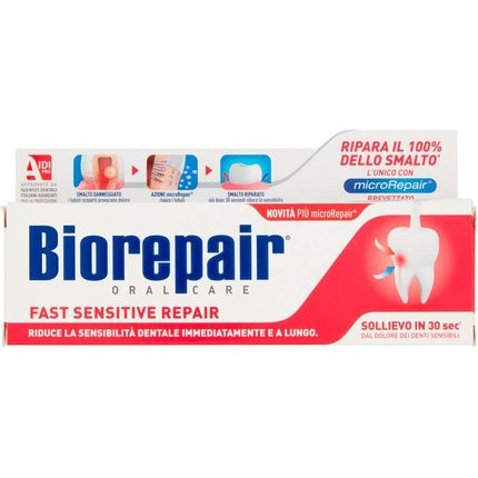 Biorepair Fast Sensitive Repair Toothpaste With Microrepair 2.5Fl.Oz 75Ml