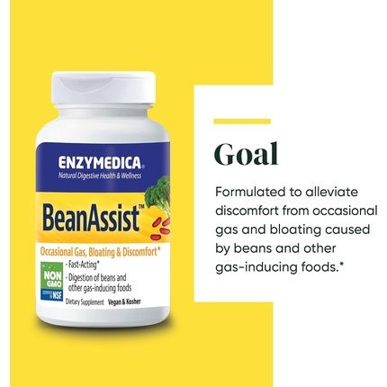 Enzymedica Bean Assist Fast-Acting Digestive Enzymes For Gas And Bloating 30 Capsules - Image 3