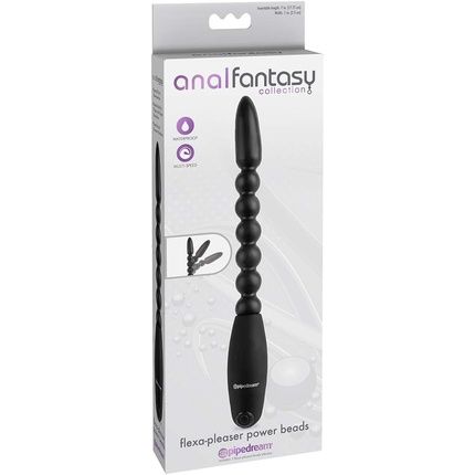 Shots Pipedream Flexa-Pleaser Power Beads Flexible Anal Beads With Vibration Multi Speed 26Cm Black - Image 3