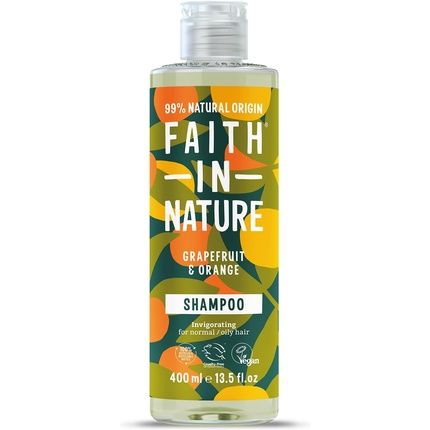 Faith In Nature Grapefruit & Orange Shampoo Invigorating Vegan & Cruelty Free No Sls Or Parabens For Normal To Oily Hair 400Ml