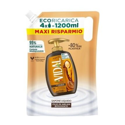 Vidal Organic Argan Oil Liquid Soap 1.2L Refill