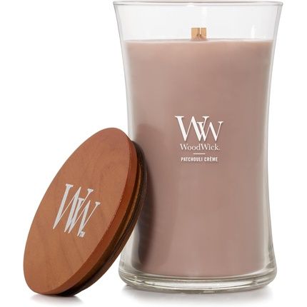 Woodwick Scented Candle With Crackling Wick Patchouli Creme Large Hourglass