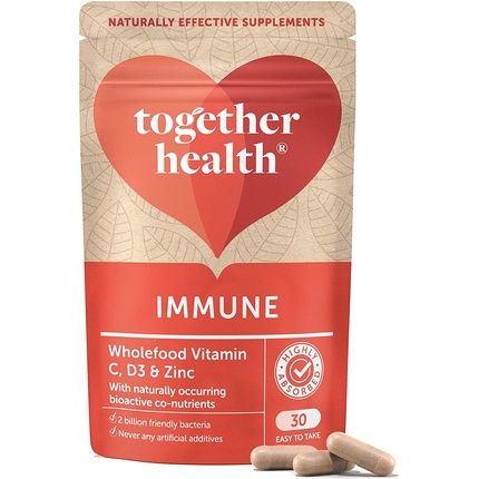 Together Health Immune System Complex With Vitamin C, Zinc, Selenium & Live Cultures 30 Vegan Vegecaps