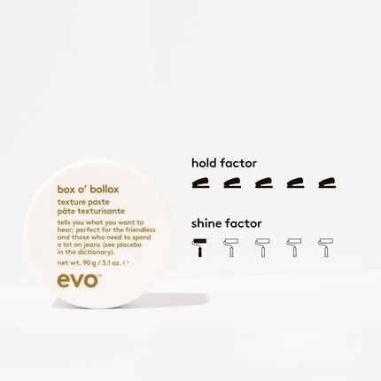 Evo Box O' Bollox Texture Paste Hair Styling Paste - Long-Lasting Hold