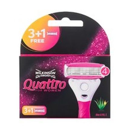 Wilkinson Sword Quattro For Women 3 Razor Blades Plus 1 Free Blade