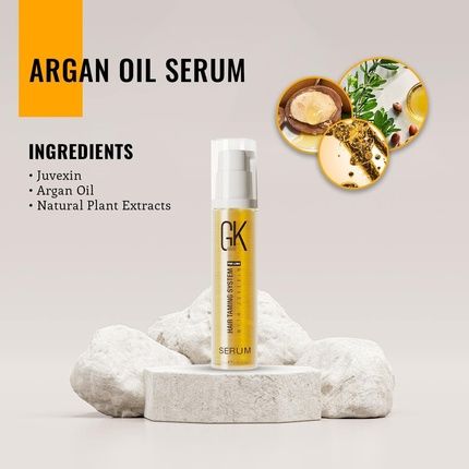 Gk Hair Global Keratin 100% Organic Argan Oil Anti Frizz Hair Serum 0.34 Fl Oz/10Ml