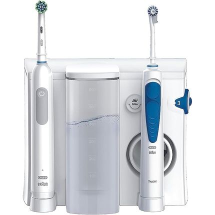 Oral-B Oral Health Center Water Flosser: Water Floss, 1 Oxyjet Nozzle, 1 Waterjet Nozzle, 1 Pro Series 1 Electric Toothbrush, 2 Brush Heads