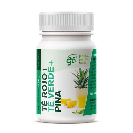 Red Tea Green Tea Pineapple Herbal Supplement 60 Capsules 500Mg