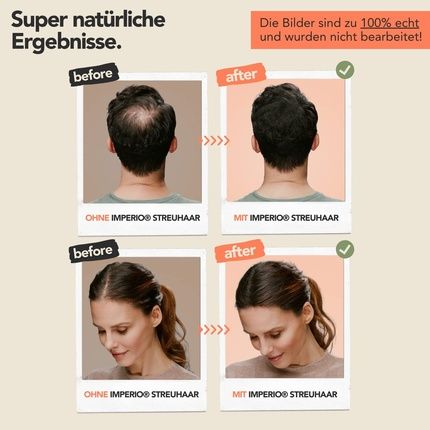 Imperio Hair Thickening Litter For Authentic Look 100% Natural Premium Salon Deluxe White