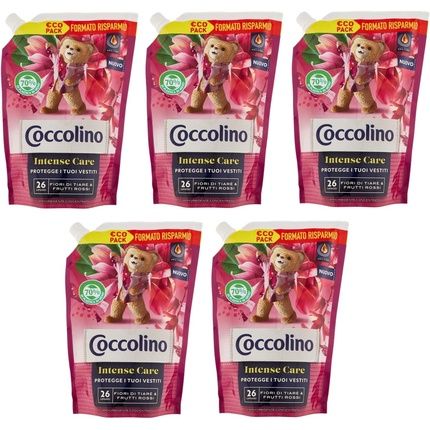 Coccolino Intense Care Concentrated Fabric Softener Tiare Flowers And Red Fruits Eco Pack Refill 26 Washes 600Ml