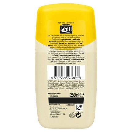 Tahiti Paradis Shower Gel 0% Pineapple Water Soap-Free And Dye-Free Ph-Neutral Enriched With Moisturizers 250Ml
