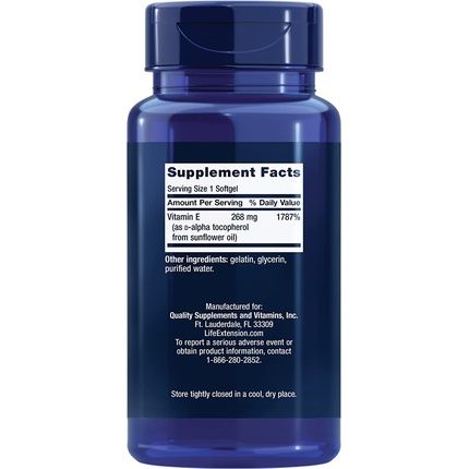 Life Extension Super Vitamin E 268Mg For Heart Brain And Immune Health 90 Softgels
