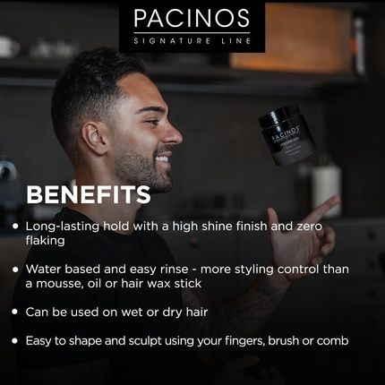 Pacinos Hair Styling Gel Firm Hold & Shine Finish Water Soluble Formula