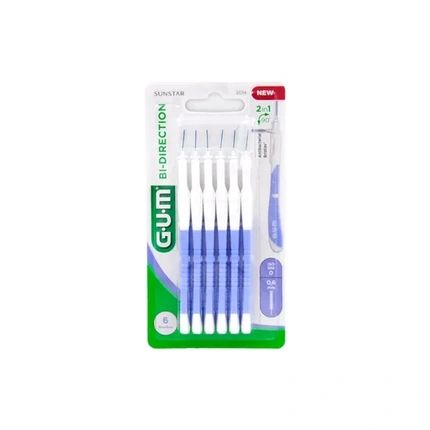 Gum Bi-Direction Iso 0 Interdental Brush For Rear Tooth Cleaning 0.6Mm - Pack Of 6