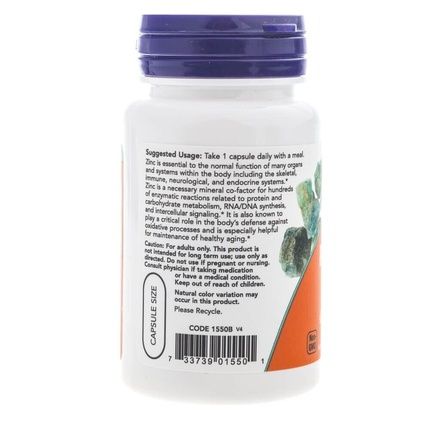 Now Foods Zinc Picolinate 50Mg 60 Capsules - Image 3