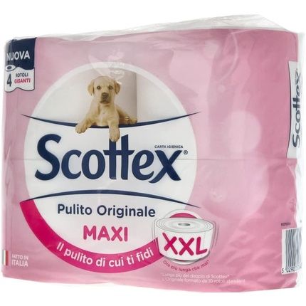 Scottex Pure Original Toilet Paper, 4 Rolls