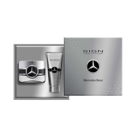 Mercedes-Benz Sign Your Attitude For Men 2 Piece Gift Set 3.4Oz Edp Spray 2.6Oz Shower Gel