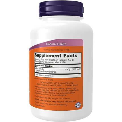 Now Msm Powder Supports Healthy Cartilage And Joint Health 8Oz