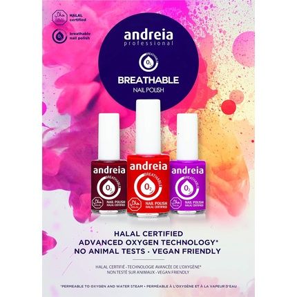 Andreia Halal Breathable Nail Polish Top Coat Glossy Vegan And Cruelty-Free 10.5Ml - Image 3