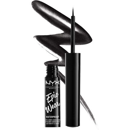 Nyx Professional Makeup Epic Wear Metallic Liquid Liner Long-Lasting Waterproof Eyeliner Black
